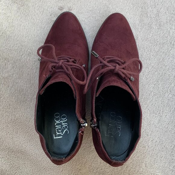 Franco Sarto Lennon Faux Suede Wedge Booties Sz 7.5 - Picture 10 of 16